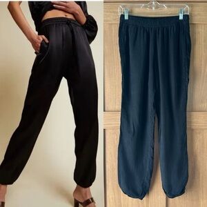 Nation LTD. Del Ray Jogger Pant Black Elastic Waist 100% Cupro Women’s size XS